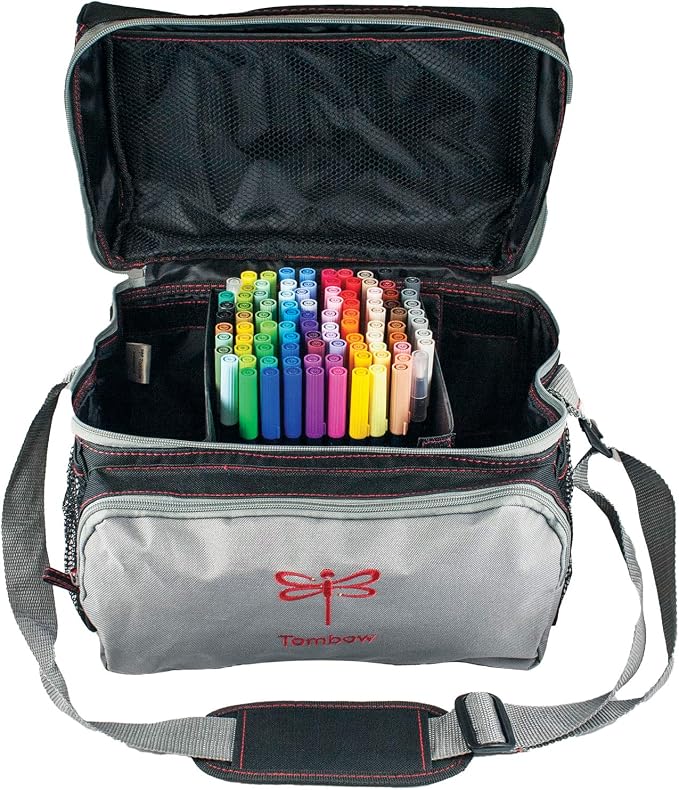 Tombow 56177 Storage Tote, Black and Grey. Perfectly Stores All of Your Tombow Arts and Crafts Supplies - Image 2