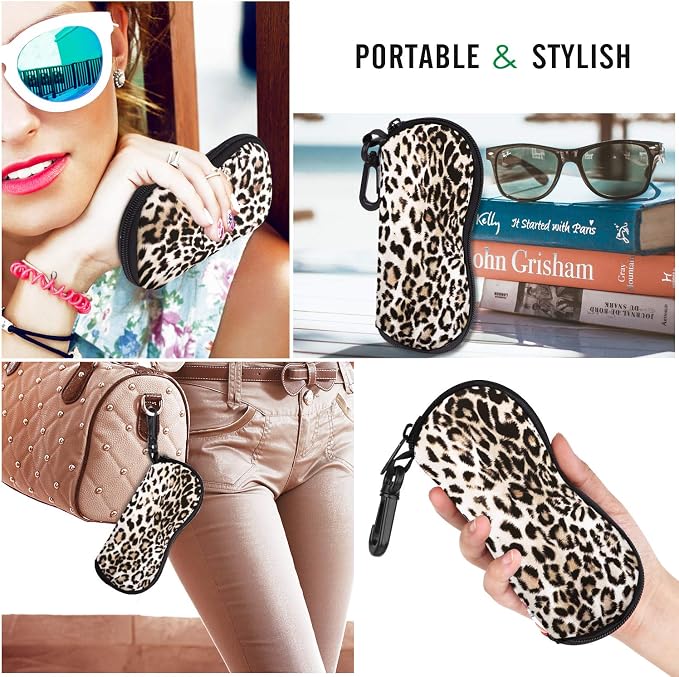MoKo Sunglasses Soft Case Ultra Light Neoprene Zipper Eyeglass Case for Men Women - Image 6