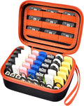 Comecase USB Flash Drive Case, Holds 44 USB Drives and 9 SD Cards | Pre-Cut Foam Fits Mixed Drive Sizes Flash Drive; EVA Shell Protects Data on the Go, Black+Orange Zipper, Large, Case Only by COMECASE