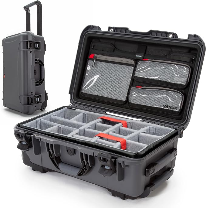NANUK 935 Pro Photo Kit Camera Case, Waterproof Wheeled Hard Case, Carry-On | 22' x 14' x 9' - Dustproof, Padded Dividers, Impact Resistant, Airline Carry-On Approved by NANUK
