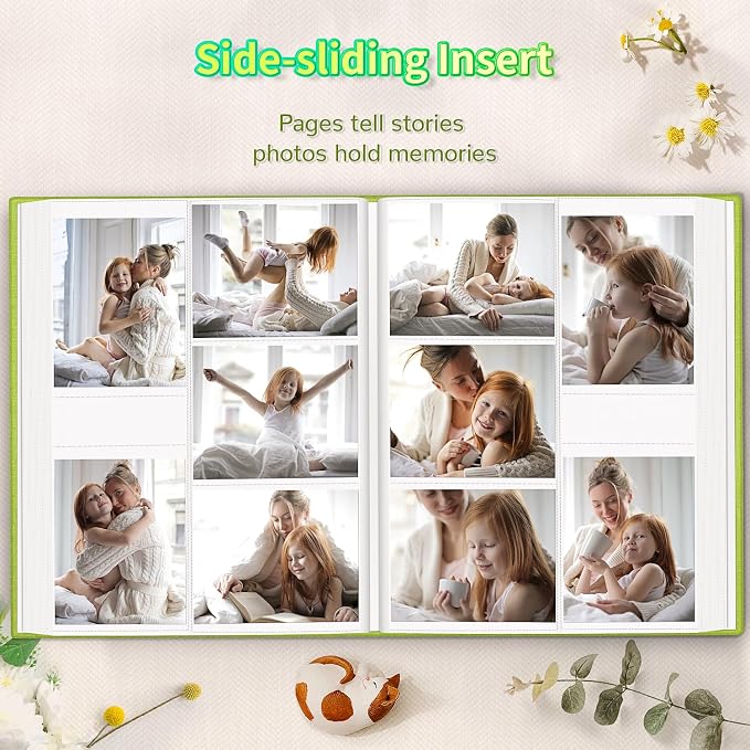 Artfeel Photo Album 4x6 with 600 Pockets,Slip-in Picture Albums,Linen Cover Memory Book with Front Window,White Page Vertical Photo Book for Wedding,Family,Anniversare,Baby,Vacation - Image 5