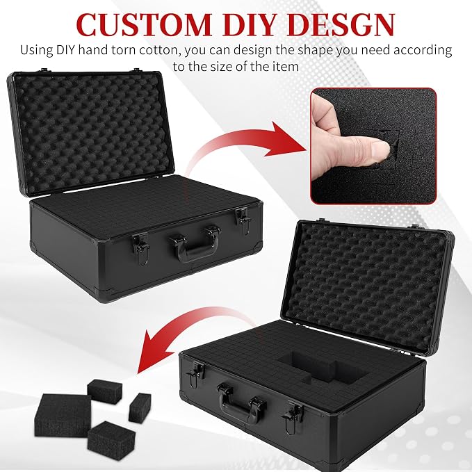 Protective Hard Case 22 X 14 X 8-Inch Shockproof Water-resistant with Customized DIY Foam Insert fit for Camera, Laptops, etc - Image 7