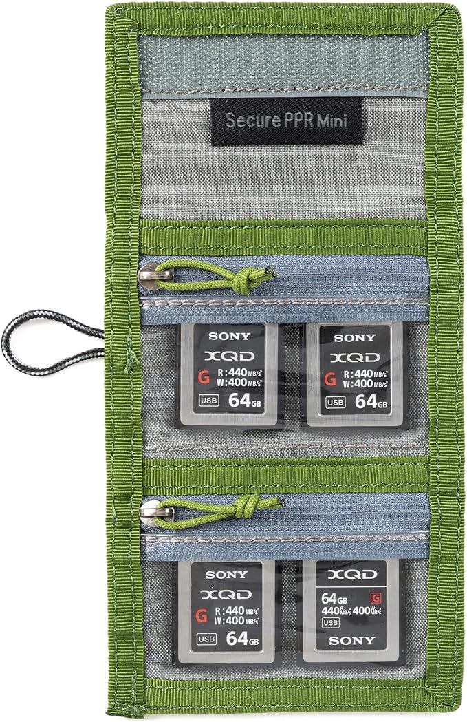 Think Tank Secure Pixel Pocket Rocket Mini Folding Wallet for 4 CFast or 4 CF Express Type B Memory Cards (Highland Green) - Image 3