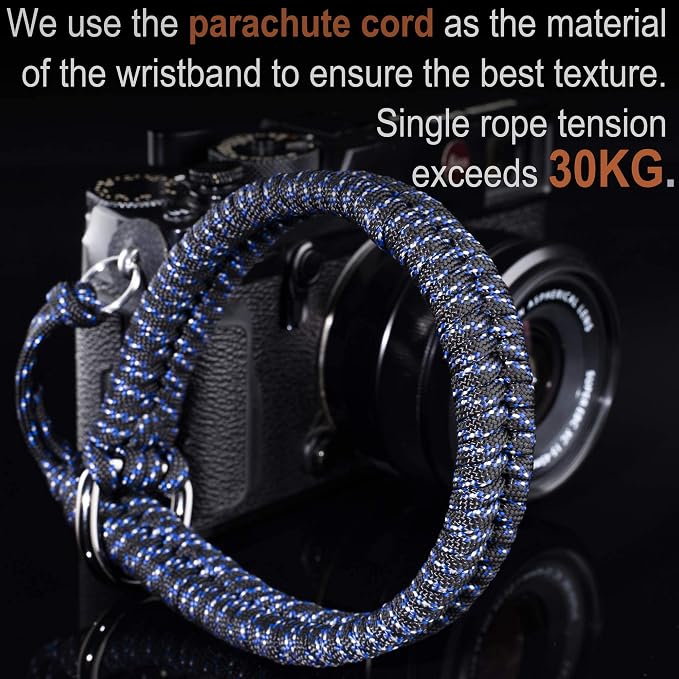 Paracord Camera Wrist Strap Lanyard-Quick Release for DSLR Mirrorless Blue | Adjustable wrist size,High-strength paracord material, lightweight 1.16oz, secure metal clasp,Fits Canon Nikon Sony Fuji - Image 5
