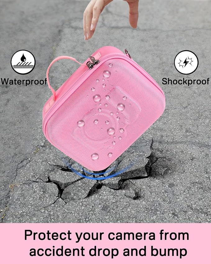 RAIACE Hard Case Compatible with Sony Alpha 7 II III IV/7R V Camera, for Nikon, for Canon, for Pentax and More. Mesh Pocket for Charger, Cables, Cards and Accessories. (case only) - Pink - Image 6