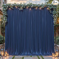 8ftx10ft Wrinkle Free Navy Blue Backdrop Curtain - 10 Feet Photography Backdrop Drapes, Silky Polyester Back Drop Cloth for Wedding Baby Shower Balloon Arch Background by Unknown