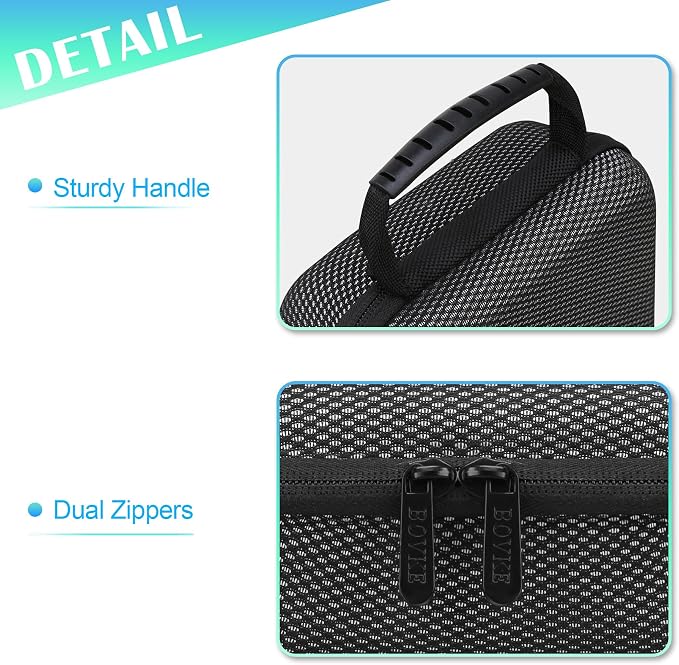 BOVKE Carrying Case for Fujifilm INSTAX Wide EVO 2-in-1 Instant Film Camera and Printer, Wide EVO Instant Camera Storage Bag Holder with Mesh Pocket for Film Filters, Cables, Film Packs, Black - Image 5
