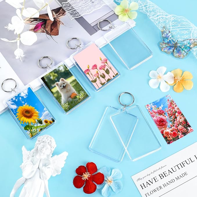 ZZYFGH 16 Pcs Photo Frame Keychain (2 * 3 inch) Picture Frame Keychains Bulk, Acrylic Clear Rectangle Photo Keychain for DIY Craft Graduation Gift - Suitable for Photo Size 1.75 inch x 2.75 inch - Image 7