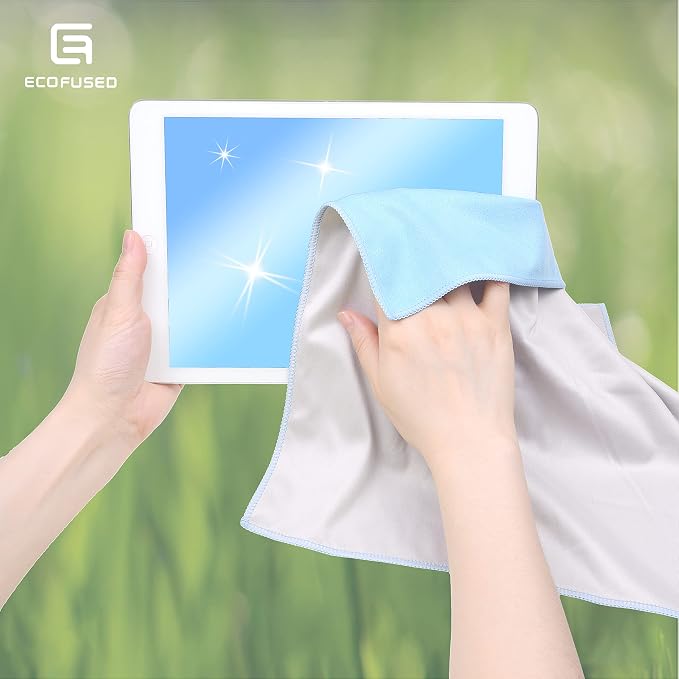 Eco-Fused Oversized Microfiber Cleaning Cloths XL - 5 Pack - 12 x 12 - Double-Sided - Microfiber & Suede for Smartphones, LCD TV, Tablets, Laptop, Camera Lenses & Other Surfaces - Image 7