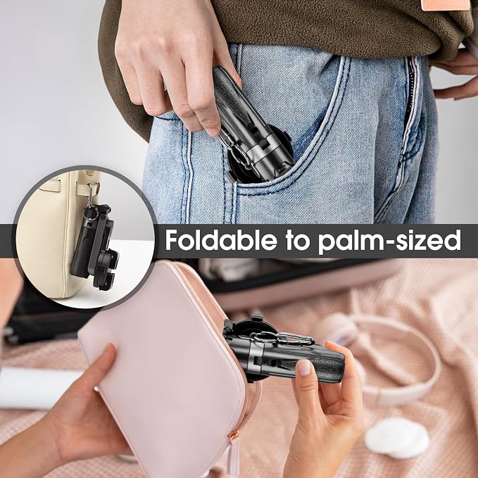 Magnetic Tripod for Phone,2 in 1 for Magsafe Stand＆ Clip Portable Pocket Size Selfie Stick for Android/iPhone,Phone Holder with Wireless Rechargeable Remote Control for Photography, Live Streaming - Image 7