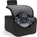 USA Gear Camera Sleeve (Large) for Mid-Size SLRs Compatible with Sony A7 V, Canon EOS R6 Mark II, Nikon Z 6III & more - Padded Neoprene DSLR Case with Zipper Accessory Pocket & Belt Loop (Black) by USAGEAR