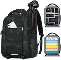 SDYSM Camera Bag Backpack Professional for DSLR SLR Mirrorless Camera | 14 Inch Waterproof Camera Laptop Backpack with Rain Cover Anti Theft Travel Case Large Photography Backpack, Camouflage by SDYSM
