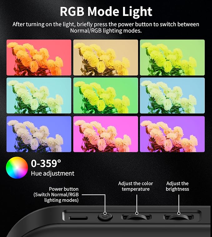 Magnetic 6000mAh Selfie Ring Light for iPhone 448LED RGB Light with Stand | RechargeablePhone Light with Mini Tripod Stand Double-Sided Magnetic Handheld Stabilizer for Magsafe/Video Recording/Photos - Image 6