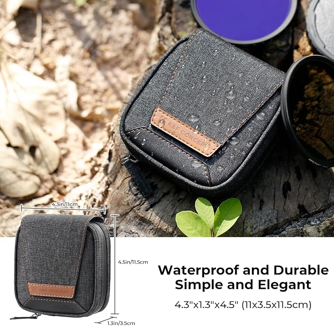 K&F CONCEPT 4 in 1 Basic Model Lens Filter Pouch Up to 95mm | Solar Filter Pouch Case, Camera Lens Filter Storage Wallet, For ND UV CPL Filter, Waterproof Filter Case, BF07 - Image 4