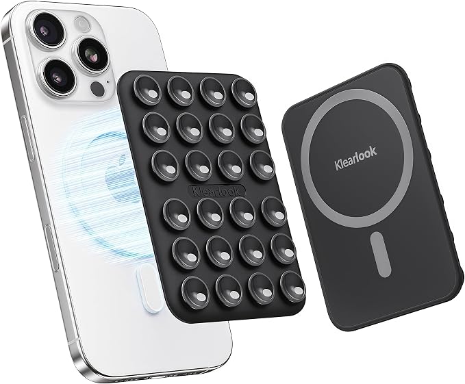 Klearlook Magnetic Suction Phone Mount for MagSafe Case, Black | Removable Sticky Phone Grip Holder for Hands-Free Makeup / Selfie / Vlog for TikTok & Instagram Influencer / Creator by KlearlookMaximizedClarity
