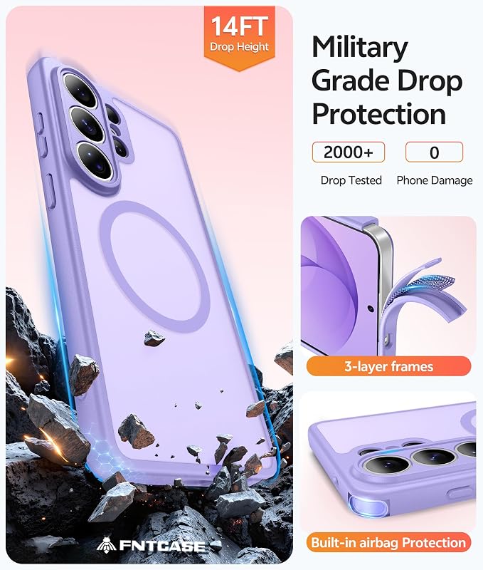 FNTCASE for Samsung Galaxy S26 Ultra Case, Compatible with Magsafe | Screen Protector, Full Camera Protection, Translucent Matte, 14FT Military Grade Drop Proof, Protective Phone Cover - Image 5