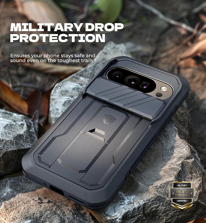 Dexnor for Google Pixel 10 Pro XL Case with Slide Camera Cover & 2 Front Frames & Built-in Screen Protector & Kickstand, Full-Body Shockproof Protective Cover Rugged Bumper Cases,Navy Blue(2025) - Image 6