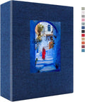 Vienrose 4x6 Photo Album,100 Pockets,Linen Cover with Window,Blue | Cover Window, Acid Free Pages, Linen Hardcover, Baby Wedding Family Photos by Vienrose