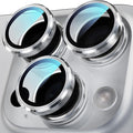 YWXTW Camera Lens Protector for iPhone 16 Pro/iPhone 16 Pro Max, [1 Step Installation Tray] Tempered Glass Screen Protector Metal Individual Camera Cover Accessories Case Friendly (White Titanium) by YWXTW