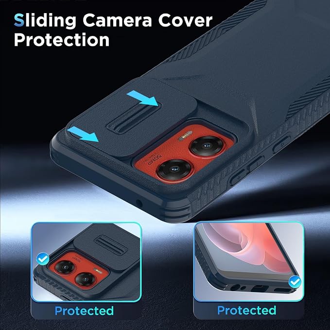 for Motorola G Stylus 5G 2024 Case with 1 HD Screen Protector & Slide Camera Cover [Military-Grade] Phone Case Heavy Duty Rugged Shockproof Protective Cover for Moto G Stylus 5G 2024(Blue) - Image 4