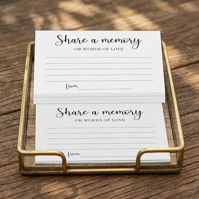 Share a Memory Cards - Share Words of Love - Keepsake Funeral Card, Guest Book Alternative, Minimalist Memory Cards for Birthday, Funeral Memory Books and Boxes, Memorial Service Decorations - A01 - Image 5