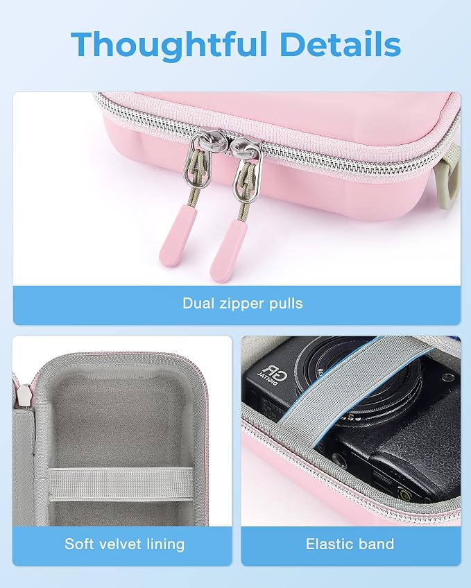 BAGSMART Digital Camera Case, Small Camera Bag with 2 Carrying Ways, Pink | Lightweight Camera Sling Bag for Canon Powershnot ELPH 180/190/Sony DSCW800/DSCW830, Waterproof & Protective - Image 6