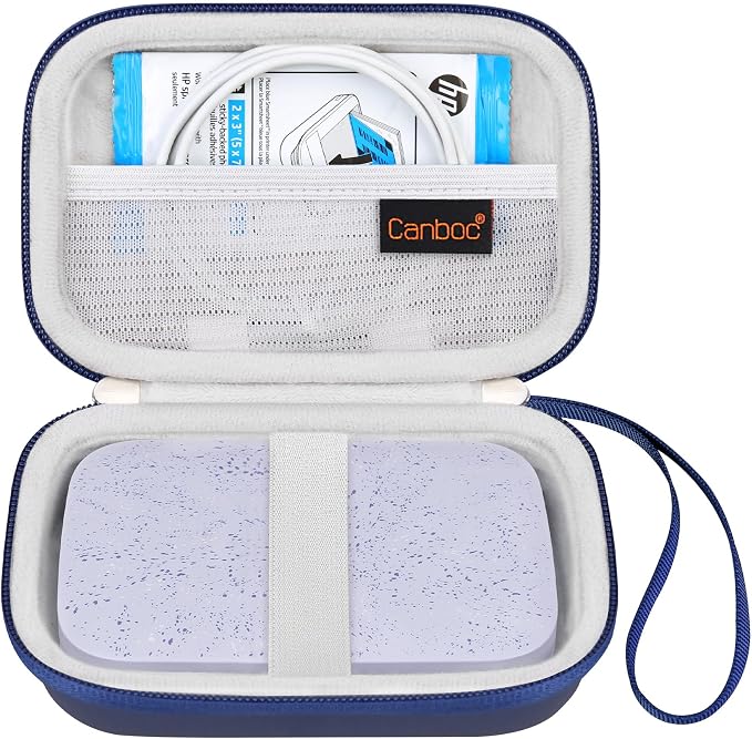 Canboc Carrying Case for HP Sprocket Portable 2x3 Instant Photo Printer | For Kodak Step Wireless Mobile Photo Printer, Mesh Bag fit Photo Paper Cable, Blue by Canboc