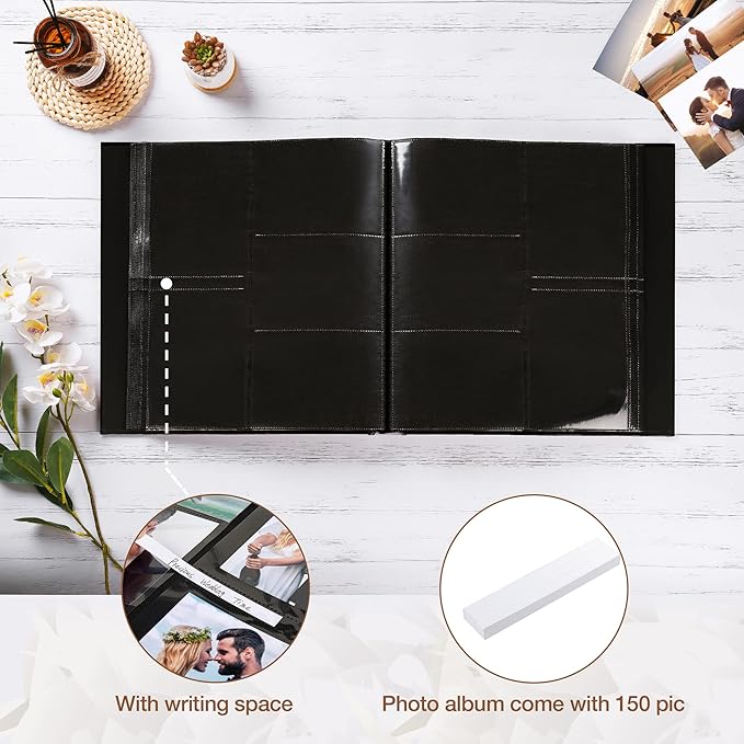 potricher Large Photo Album 4x6 600 Photos, Leather Cover, Brown | Large Capacity Picture Albums with 600 Horizontal and Vertical Pockets, Photo Book for Family, Wedding, Anniversary, Baby - Image 6