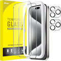 JETech Screen Protector for iPhone 15 Pro, 2+2 Pack | with Camera Lens Protector, HD Clear Tempered Glass, Anti-Scratch Protection, Easy Installation Tool by JETech