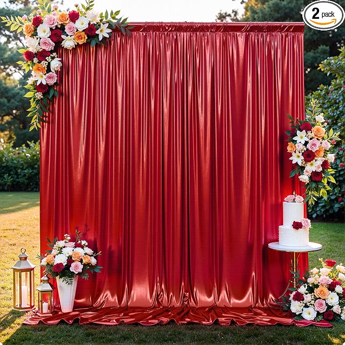 10x10FT Red Sequin Backdrop Curtain for Party - 2 Panels 5x10FT Wrinkle-Free Shimmer Drapes for Birthday, Wedding, Christmas, Decorations & Photography by Unknown