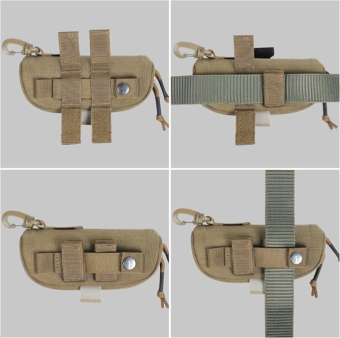 ONETIGRIS Hard Shell Sunglasses Case MOLLE Tactical Eyeglasses Pouch | Fits Most Regular Glasses, 1000D Nylon Glasses Case, Shockproof & Crush-Proof PP Liner, Inner Pocket, Two Way Zipper - Image 8