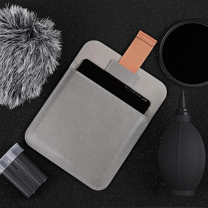 SIOTI Camera 100 * 100mm Square Filter Case, Leather Filter Pouch, Compatible with 100mm*100mm Square ND/GND/Colorful Filter - Image 2