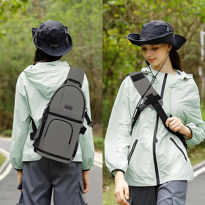MOSISO Camera Sling Bag, DSLR/SLR/Mirrorless Camera Case Camera Backpack | Shockproof Photography Bag with Tripod Holder&Removable Modular Inserts Compatible with Canon/Nikon/Sony/Fuji, Gray - Image 6