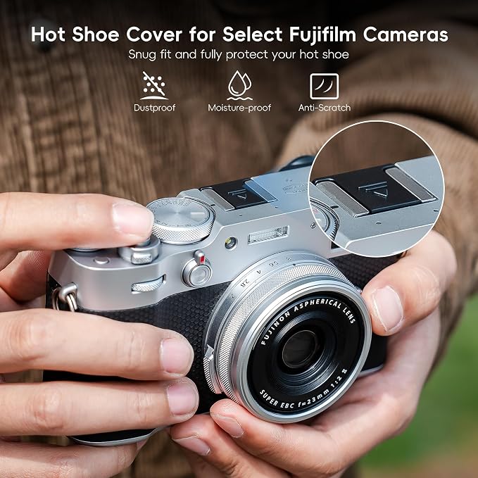 JJC 2 PCS Hot Shoe Cover Cap for Fujifilm Fuji XM5 XT5 XT50 XT30 II X100VI | Camera Hotshoe Cover for Fuji X-M5 X-T5 X-T4 X-T50 X-T30 II X100VI X100V X100 X-PRO3 X-S20 X-S10 X-E5 X-E4 X-T200 GFX100 II - Image 2