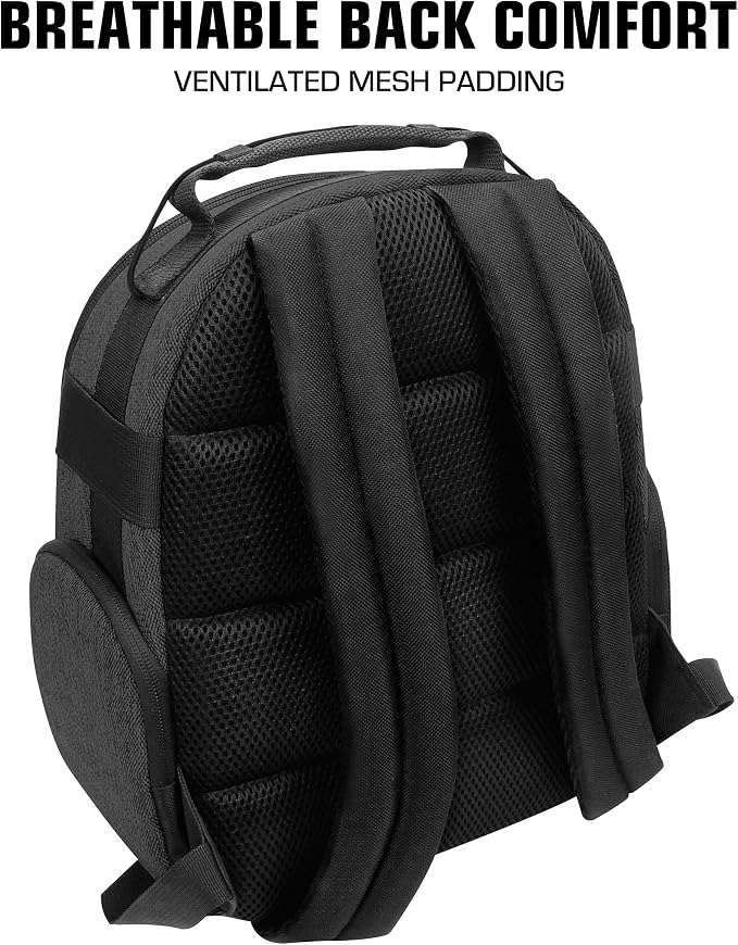 USA Gear Portable Camera Backpack for DSLR with Customizable Accessory Dividers, Weather Resistant Bottom and Comfortable Back Support - Compatible with Canon, Nikon, Sony, Fujifilm, and More (Black) - Image 9