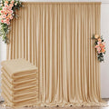 30 ft x 8 ft Thick Champagne Backdrop Curtain for Wedding Parties, 6 Panels 5 ft x 8 ft Wrinkle Free Polyester Champagne Photo Backdrop Drapes, Birthday Party Home Decoration Supplies by Outpain