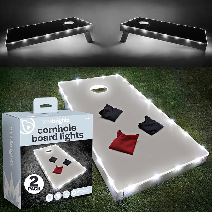 TossBrightz LED Cornhole Lights (Set of Two) - Weather Resistant Kit by Brightz