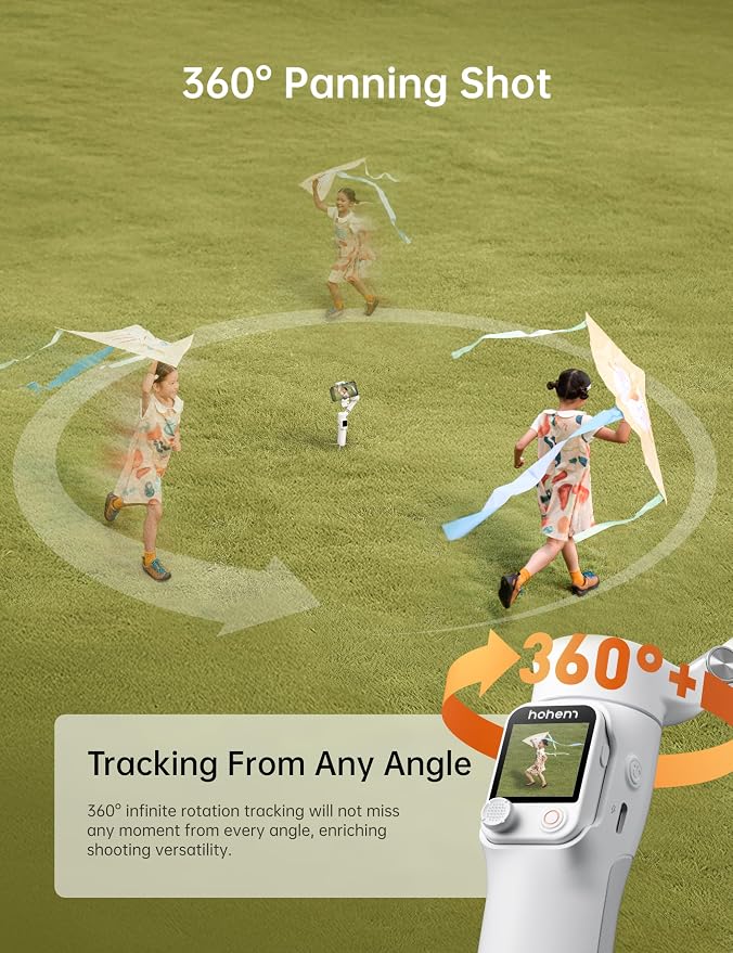 Hohem iSteady V3 Ultra Phone Gimbal White, AI Tracking Touch Remote, Built-in Rod Tripod 360° Vlog Stabilizer - Image 6