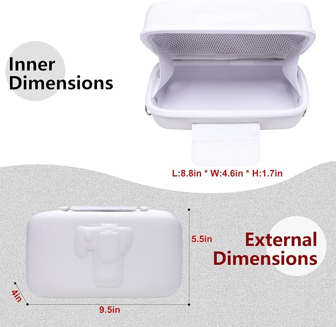 Case for Canon EOS Rebel T7/R50/R100 DSLR SLR Camera and 18-55mm Len White | Hard Carrying Travel Case for Canon EOS Rebel T7/R50/R100/R50 V/T6/R8/R10/RP/SL3/R5/T100 DSLR SLR Camera and 18-55mm Len - Image 3