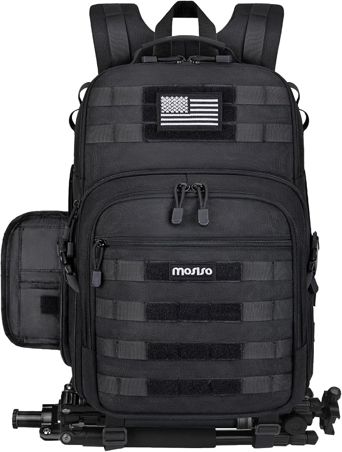 MOSISO Camera Backpack, DSLR/SLR/Mirrorless Tactical Camera Bag Case | Photography Bag with Laptop Compartment Compatible with Canon/Nikon/Sony, Black by MOSISO