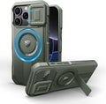Dexnor for iPhone 16 Pro Case with Slide Camera Cover & Adjustable Kickstand, Magnetic Rugged Shockproof Bumper Cases Heavy-Duty Mangetic Protective Cover,Army Green by Dexnor