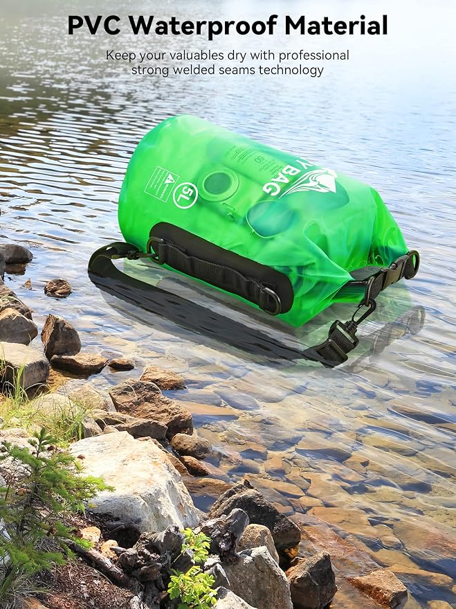HEETA Dry Bag Waterproof Backpack with Phone Case 5L/10L/20L/30L/40L | Roll Top Lightweight Dry Storage Bag for Women Men, Travel Boating Kayaking Paddle Board Camping Beach Essentials Accessories - Image 3