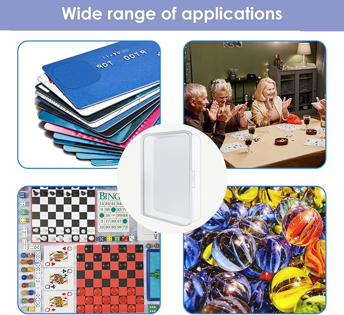 IOKUKI 4 Pcs Blank Playing Card Cases, Clear Plastic Deck Box Holders for Game Cards & More - Image 3