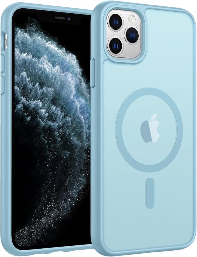 FNTCASE for iPhone 11 Pro Case, Fit for Magsafe, Translucent Matte Back | Magnetic Phone Cases, 14FT Military Grade Drop Protection, Shockproof Bumper, Slim Protective Cover, Teal by FNTCASE