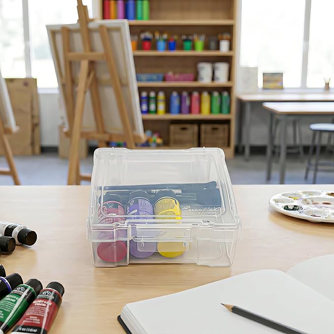 ArtBin 6953AB ClearView 6" x 6" Box Art & Craft Organizer, [1] Plastic Storage Case, Clear | 6.25 x 6.625 x 2.125 Inches, Clear View Lid, Compact Craft Organizer, Stackable, Durable Plastic - Image 6