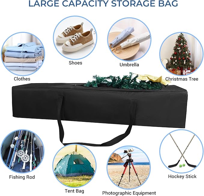 COOLBEBE 45 Inch Tripod Carrying Case - 45x7x7 Inch Storage Bag, Black | Waterproof Tripod Case for Light Stands, Fishing Rods, Tent Poles, and Camera Gear, Water Resistant - Image 3