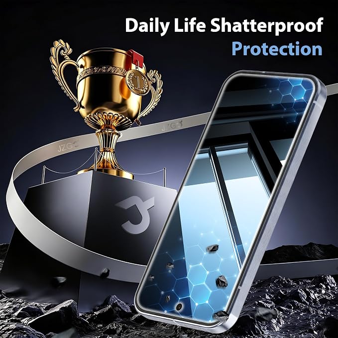 2 Pack for Google Pixel 10 Pro Privacy Screen Protector, 2 Pack Camera Protector, Fingerprint Compatible, Anti Spy, 9H Hardness Glass for Google Pixel 10 Pro Screen Protector - Image 2