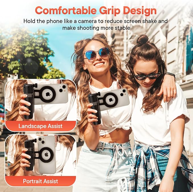 Magnetic Tripod for iPhone with Light, Mini Selfie Stick with Ligt | Pocket Size Selfie Stick with Wireless Remote Control & 2 Fill Light for Photograph, Vlogging Compatible with iPhone/Android - Image 2