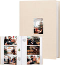 450 Pocket 4x6 Photo Album with Writing Space, Linen Cover, Beige | Large Capacity, 4x6 Album Book, with Memo for Family, Wedding Baby, Travel Memories Graduation Pictures by Xfveiwoo