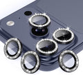 AGVEE 3+3 6 Pack for iPhone 17 Pro & Max Camera Lens Protector Cover | Individual Bling Diamond & Bling Glitter Sparkle Cute Gem Metal Ring, 9H Tempered HD Glass by AGVEE
